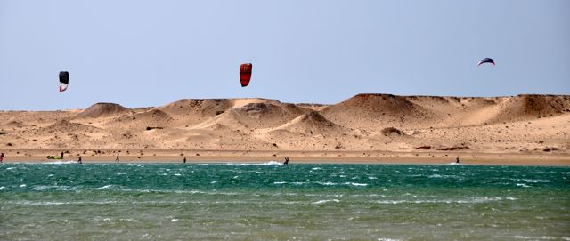 kitesurfers in Dakhla Western Sahara
