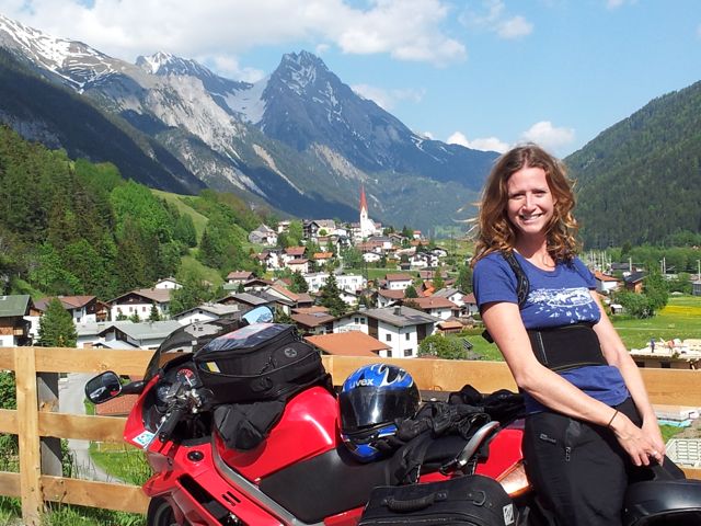 Kelly in Austria motorbike