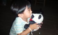 Laos baby boy beats me with his teddy bear!